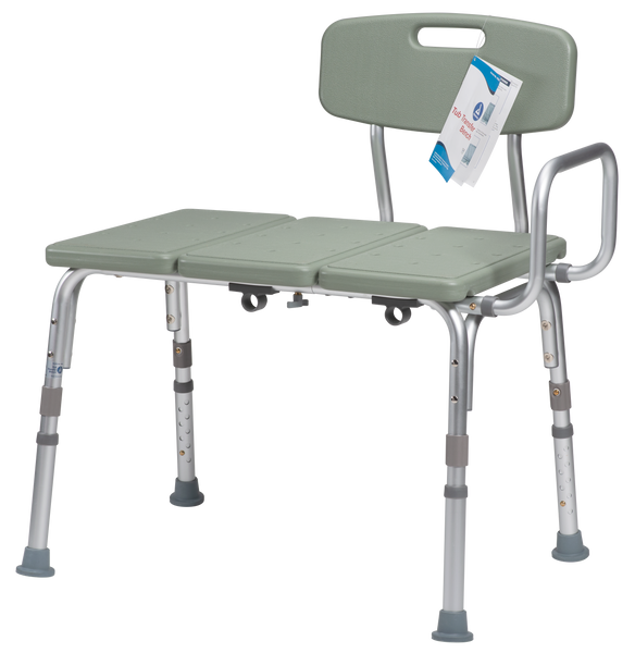 Transfer Bench Adjustable w/Backrest Tool Free 300lb by Dynarex JML