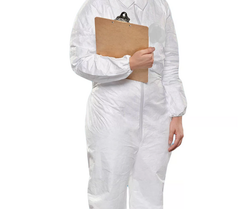 Coverall White Full Collar w/Elastic Ankles & Wrists Tyvek® by Aspen