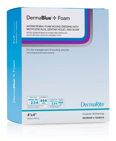 DermaBlue+™ Foam by Dermarite Antimicrobial Foam Wound Dressing Compare Hydrofera®