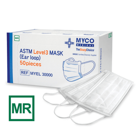 Mask MRI Safe ASTM Level 3 Ear Loop Procedure Mask by Myco