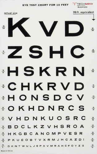 Eye Chart-Snellen 10' Distance by Complete